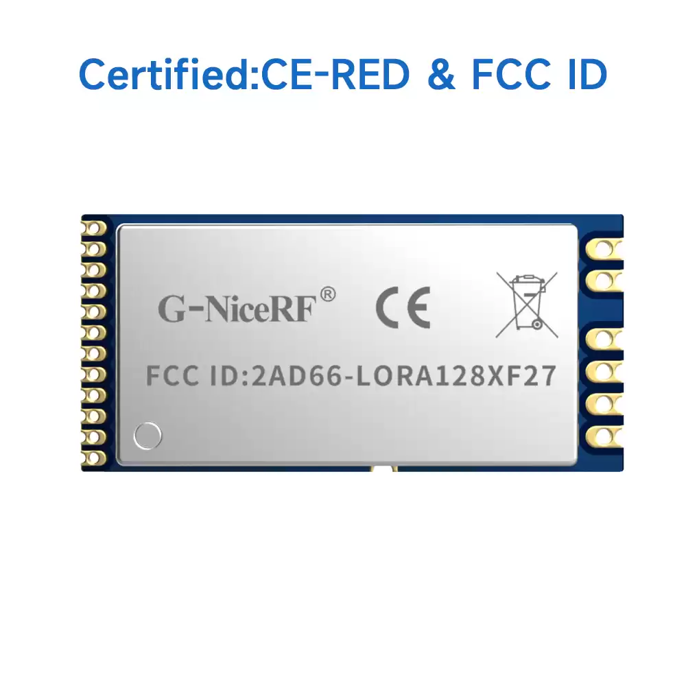 LoRa1280F27 : SX1280 500mW FCC ID & CE-RED Certified 2.4GHz LoRa Module With SPI Interface Power 