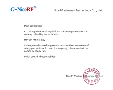 Labor Day Holiday Notice By NiceRF