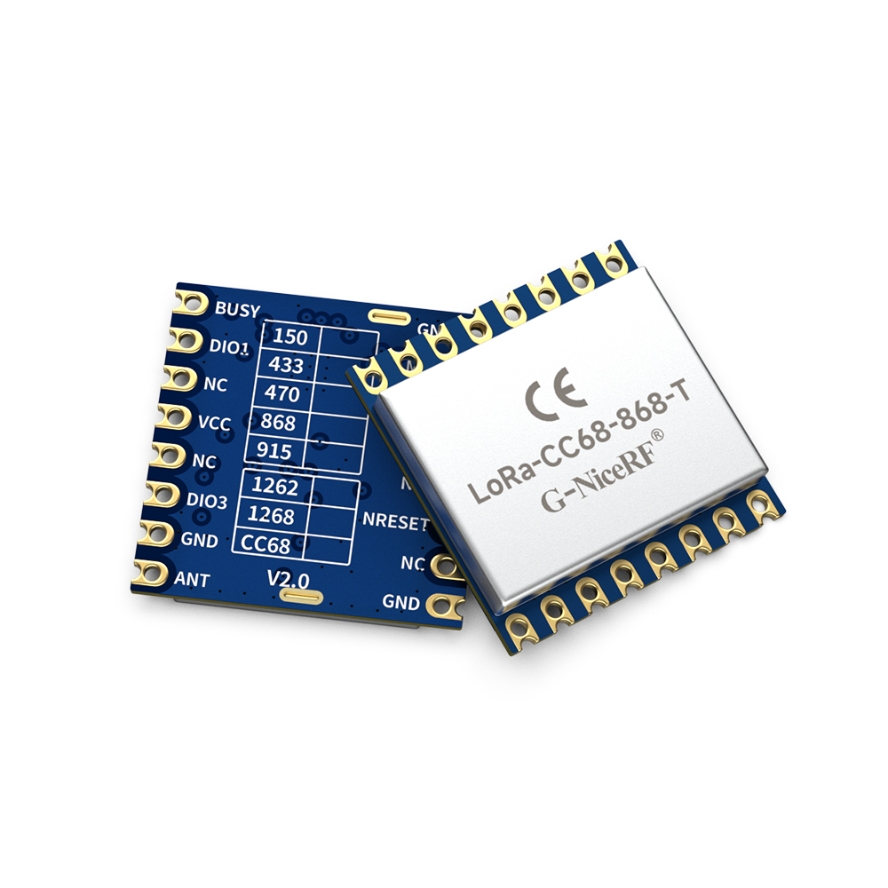 LoRa-CC68-868-T : CE-RED Certified LLCC68 LoRa Wireless Transceiver Module With TCXO, ESD Protection
