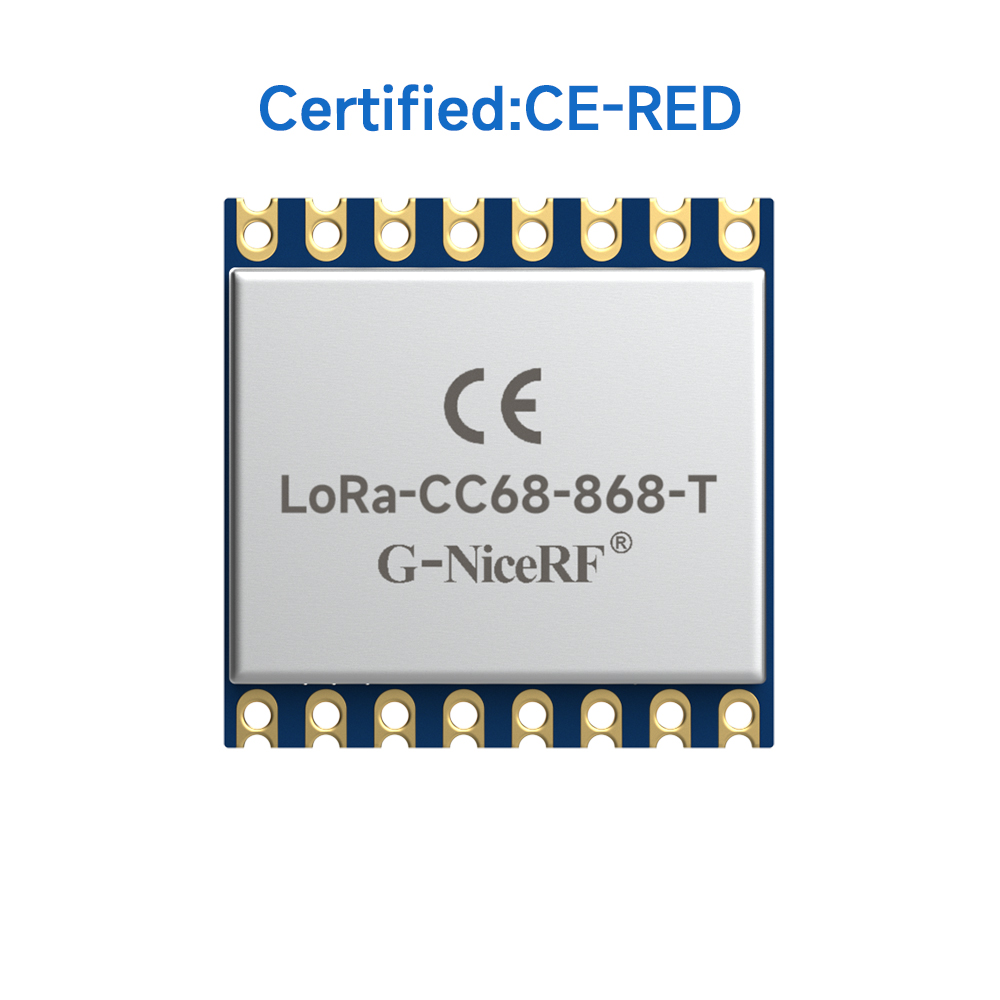 LoRa-CC68-868-T : CE-RED Certified LLCC68 LoRa Wireless Transceiver Module With TCXO, ESD Protection
