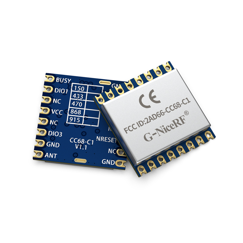CC68-C1-868/915 : LLCC68 FCC ID & CE-RED Certified  LoRa Module With SPI Interface