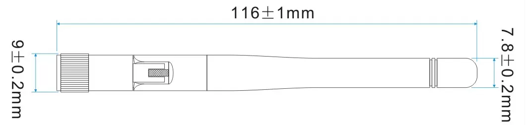 Sizes of Rod Antenna SW2400-ZD115