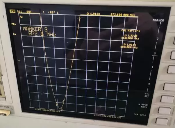 VSWR of 868MHz Copper Spring Antenna SW868-TH06