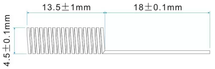 Dimensions of 490MHz Spring Antenna SW490-TH14