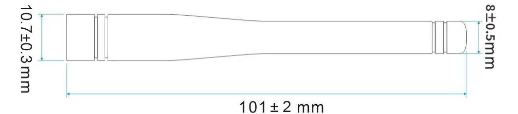 Mechanical sizes of rod antenna SW490-ZT100