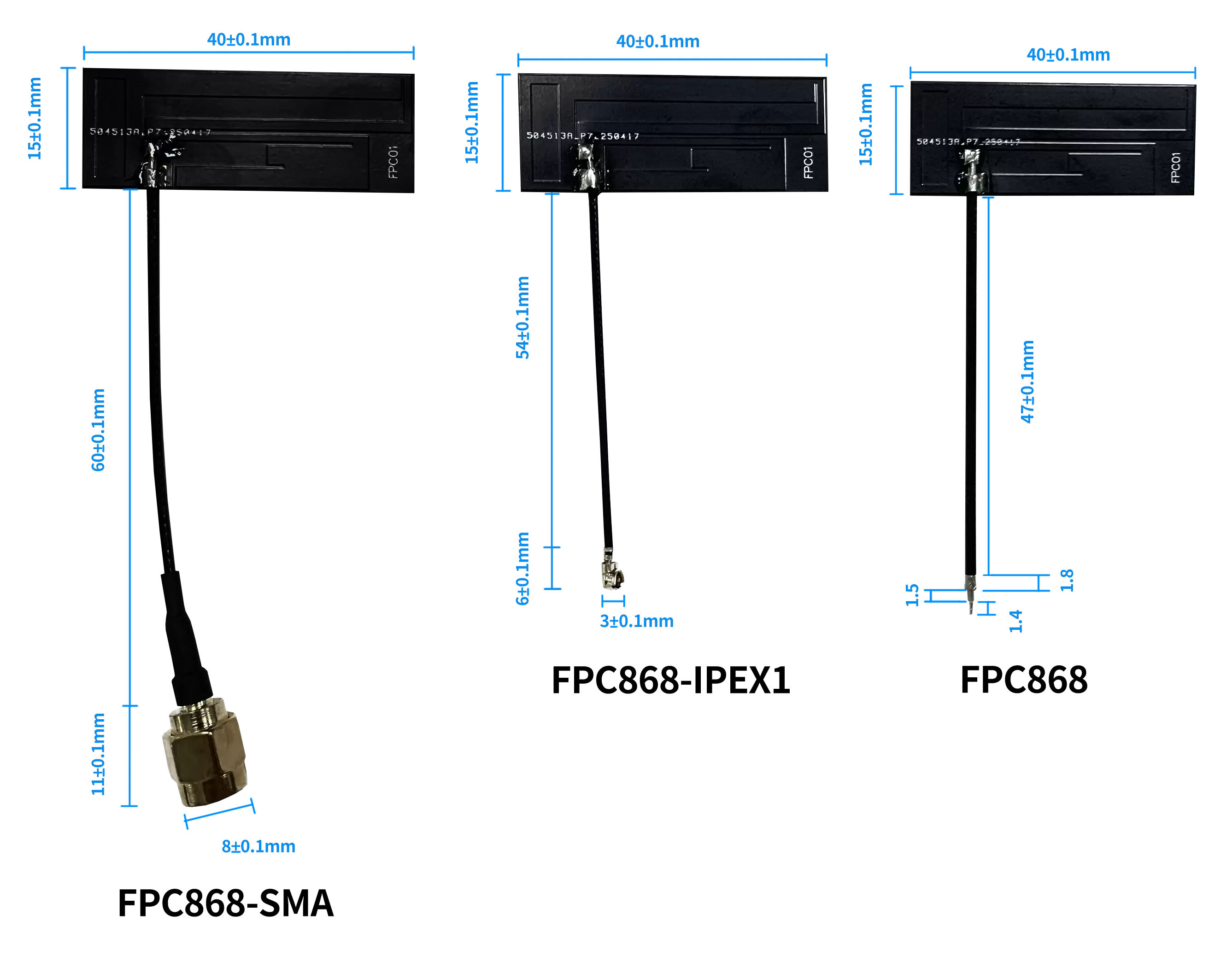 FPC antenna fpc868 size