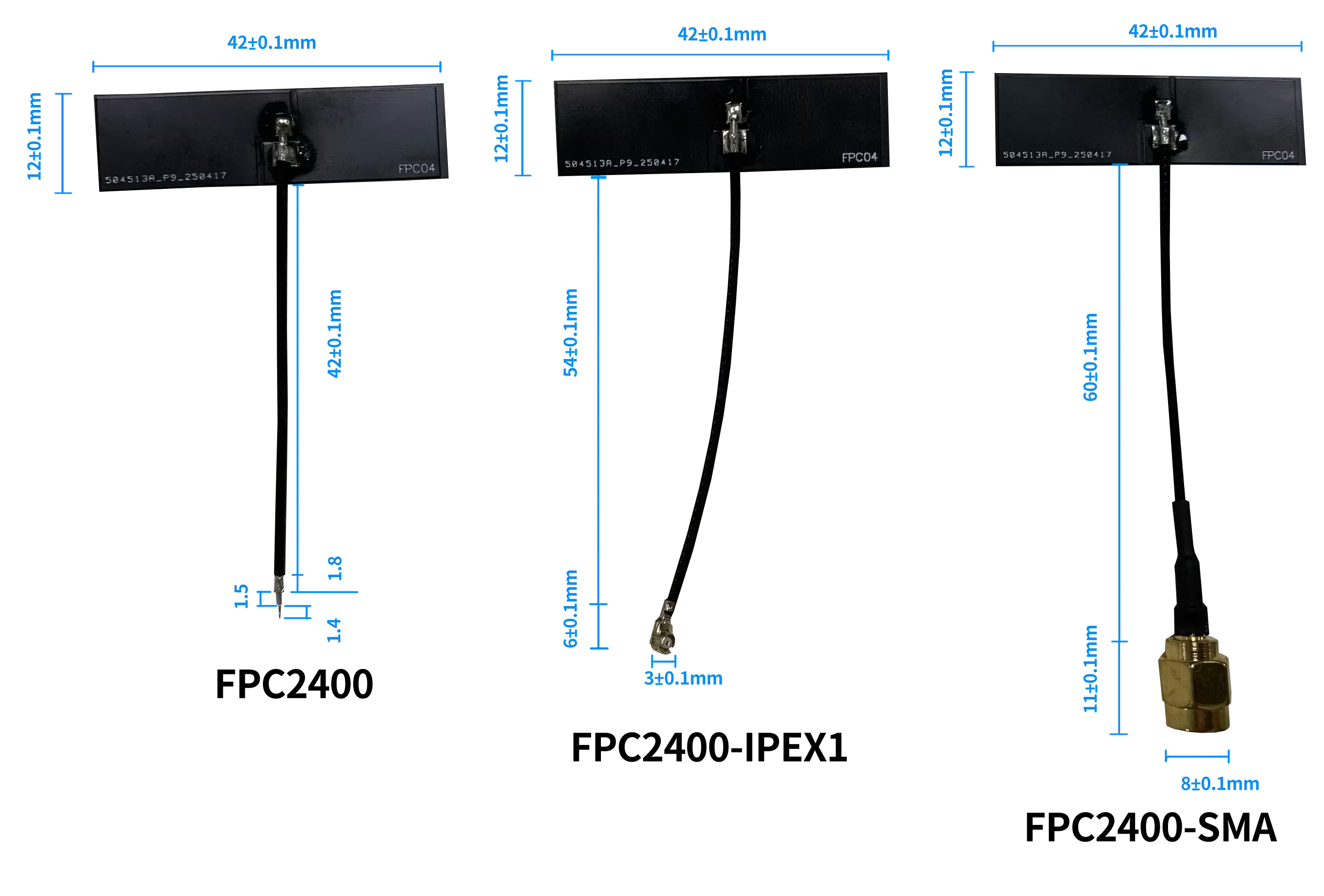 FPC antenna FPC2400 size