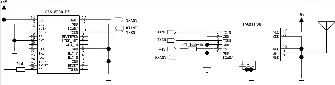 Application circuit of full-duplex audio module SA618F30-DZ