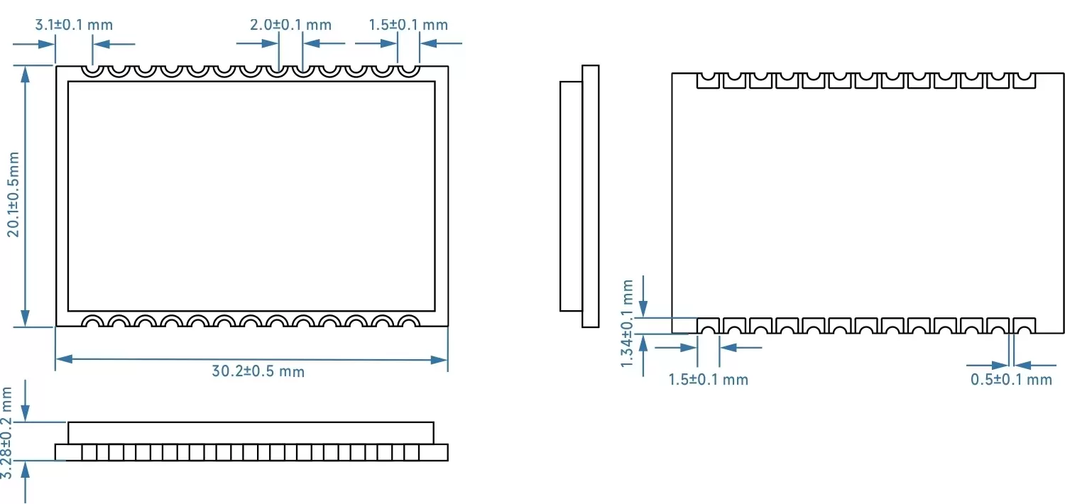 Full-duplex audio module SA618F22-C1 size