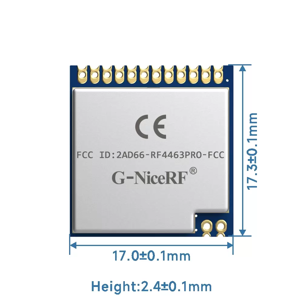 RF4463PRO-433 ：Si4463 433MHz FCC ID & IC ID & CE-RED Certified  Front End Module