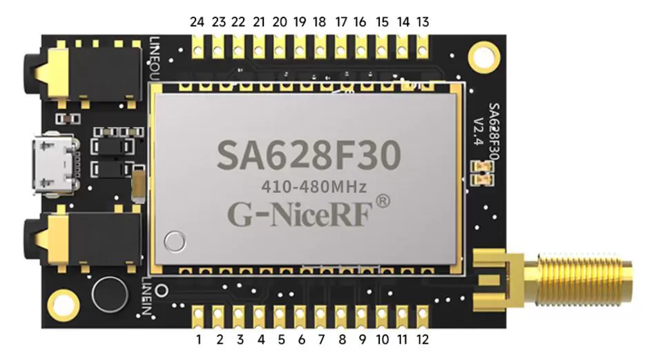 Pin definition of wireless audio module SA628F30.