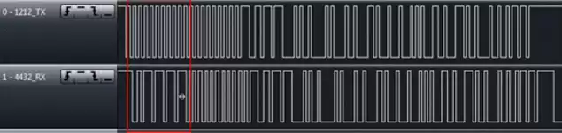 Figure 12: RF1212 transmit and RF4432 receive waveforms at 423MHz 2.4 Kbps 50KHz frequency offset