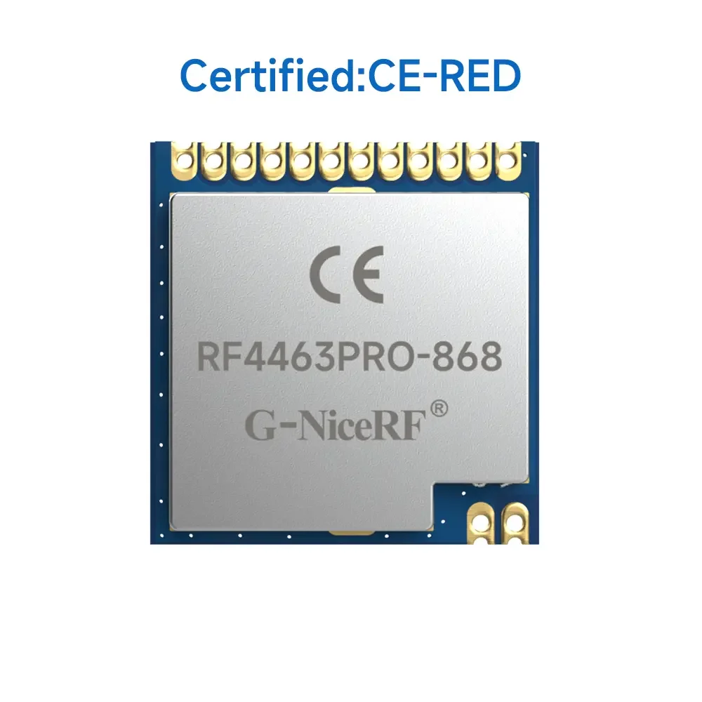 RF4463PRO-868 : Si4463 CE-RED Certified 100mW 868MHz RF Module With 10PPM Crystal