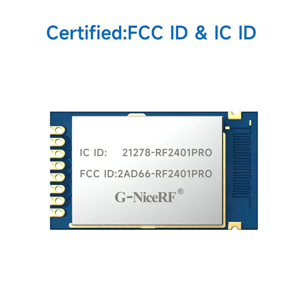 RF2401Pro : nRF24L01+  FCC ID & IC ID Certified 2.4GHz With Original Nordic 