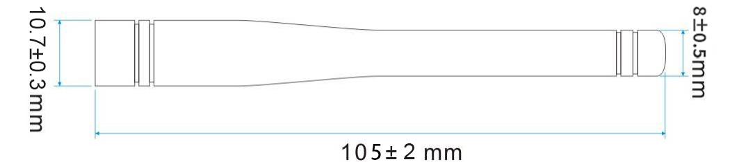 Mechanical sizes of rod antenna SW868-ZT100