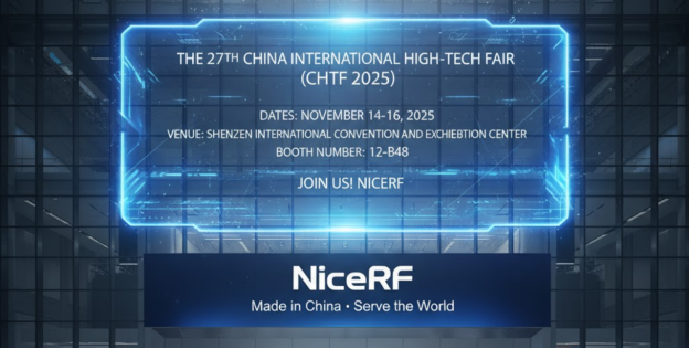 CHTF 2025 invitation with event details and NiceRF branding.