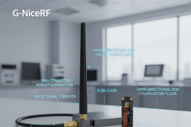 Various UWB antennas for precision ranging.