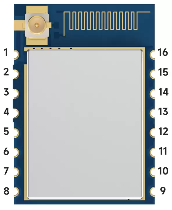 Pin configuration of 2.4GHz LoRa wireless transceiver module LoRa128X-C1