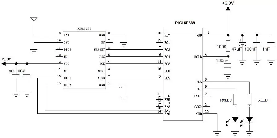 Application circuit of LoRa wireless module LoRa1262 - 915