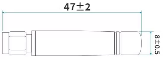 Dimensions of Rod Antenna SW2400-ZT48