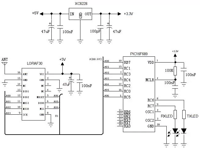 Application circuit of wireless module LoRa1278F30
