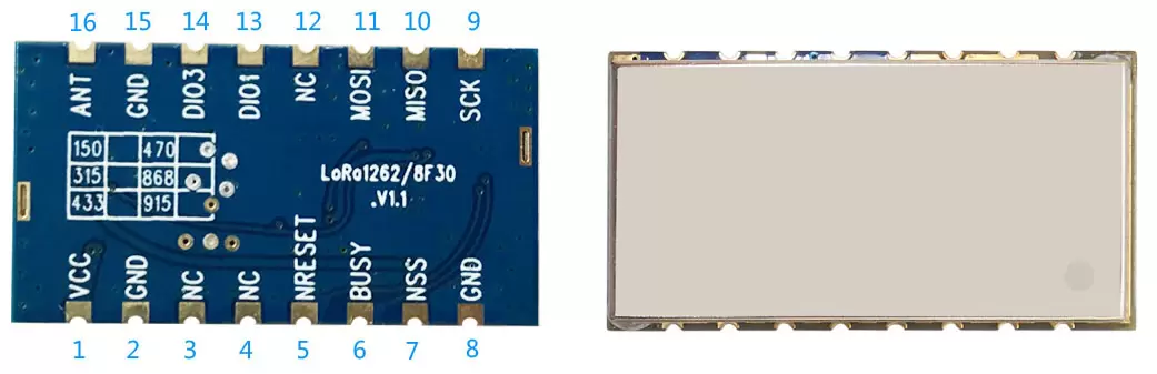 Pin definition of wireless module LoRa1268F30