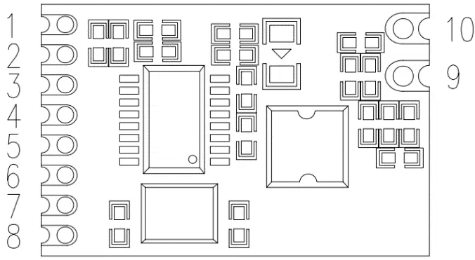 Pin definition of wireless ASK transmitter module STX885