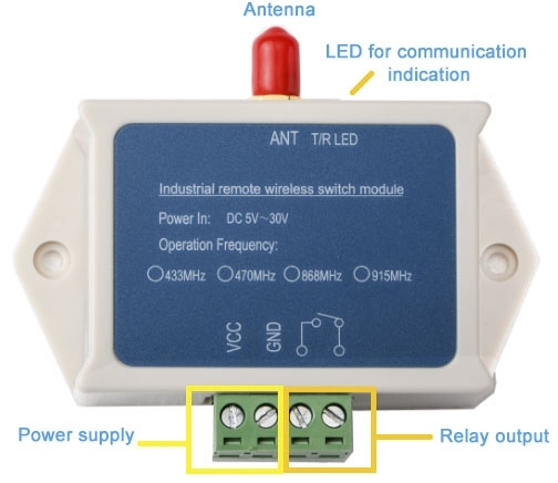 Распиновка промышленного беспроводного коммутатора LoRa MESH SK200Pro-RX (5 Вт)