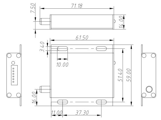 Механические размеры беспроводного сетчатого релейного модуля SK200Pro-TX-1W