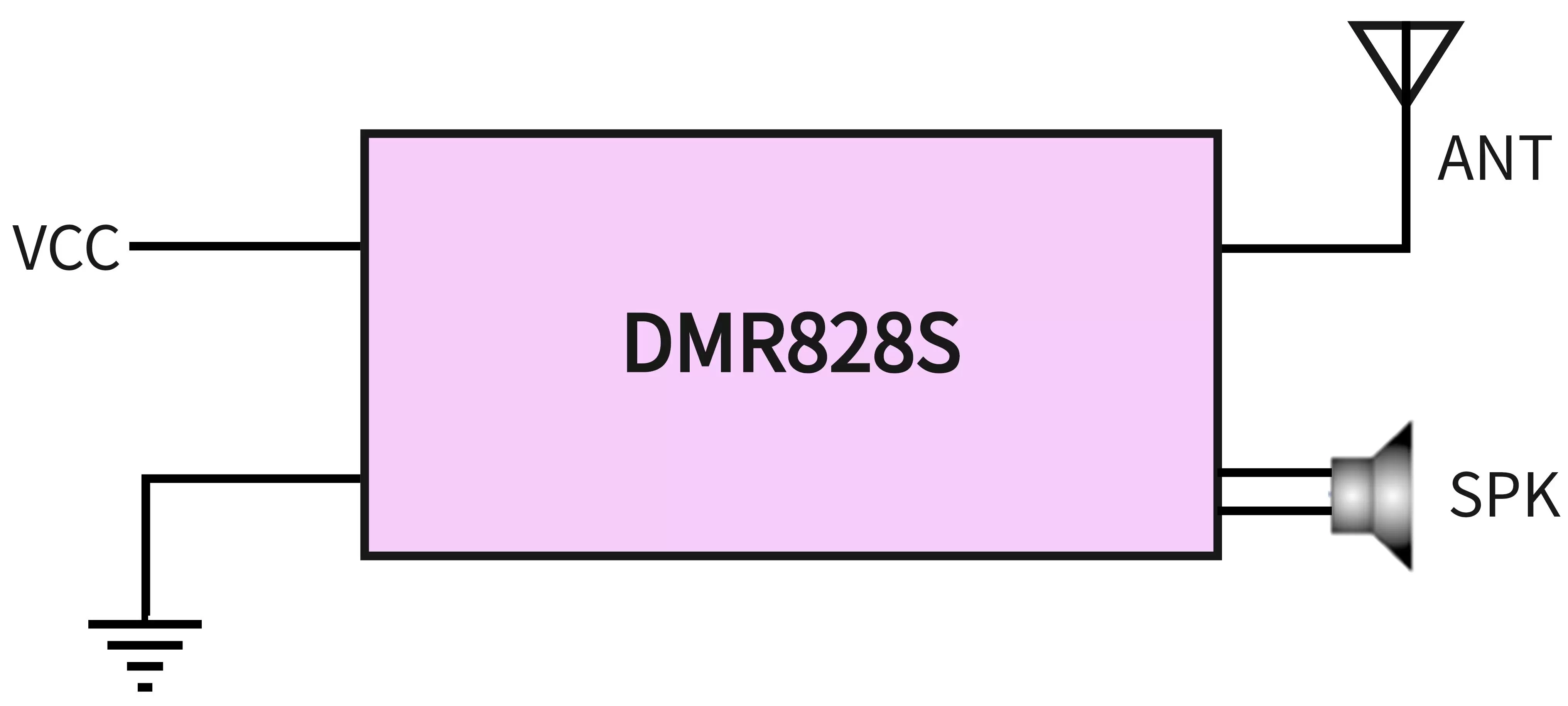 Application circuit of wireless module DMR828S.