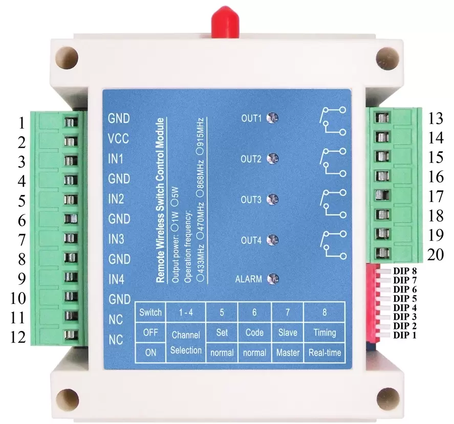 Pin definition of the switch control module SK109