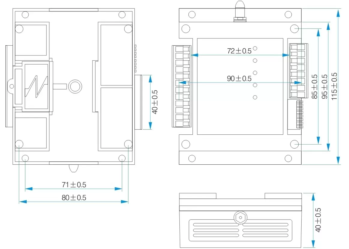 Mechanical dimensions of the switch control module SK108U