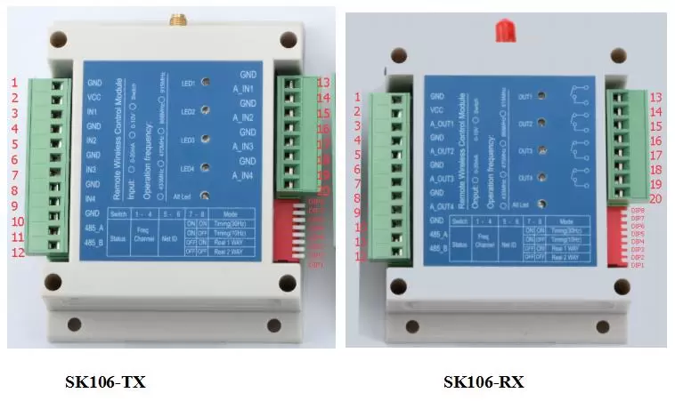 Pin definition of wireless switch module SK106
