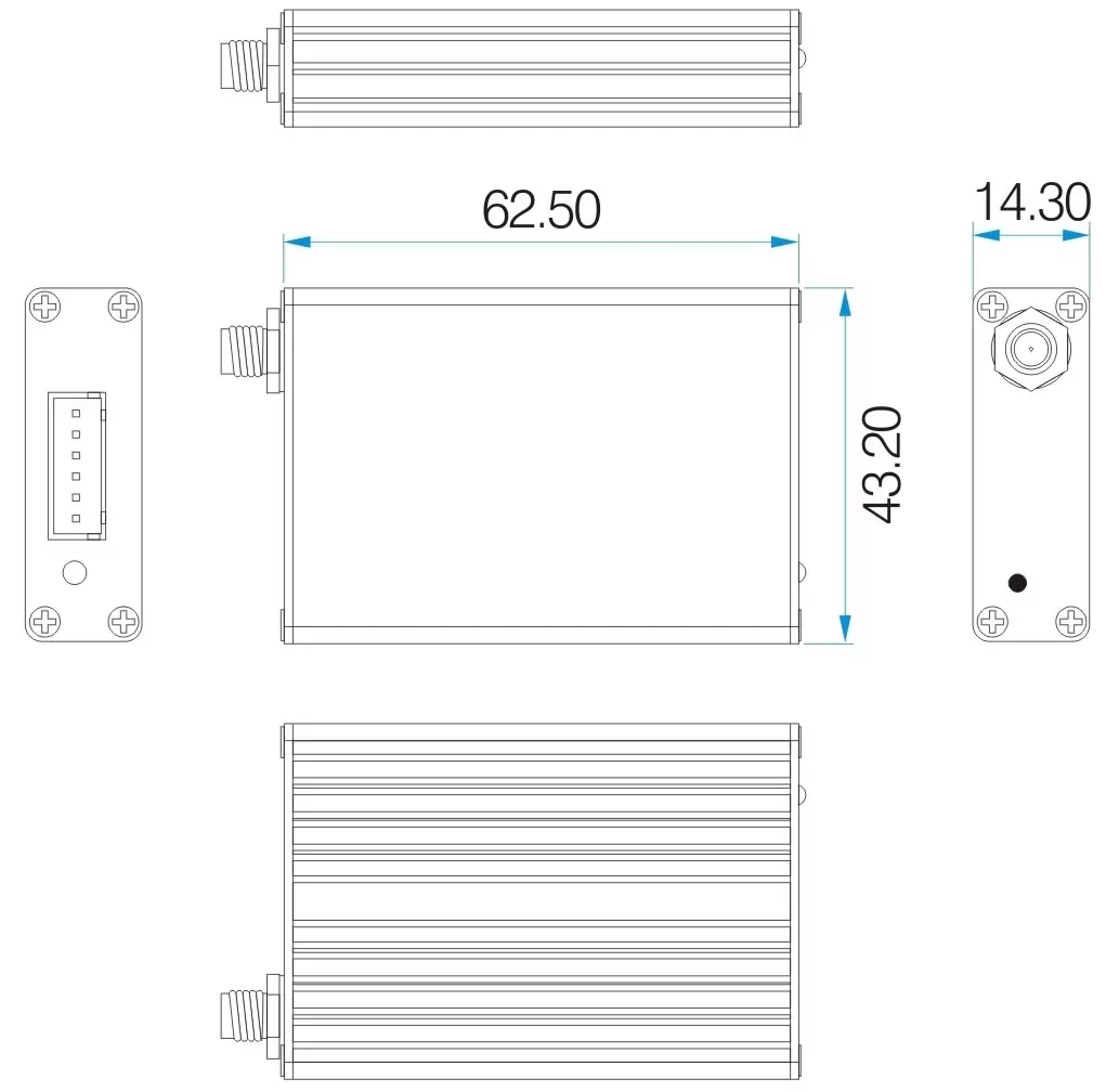 Mechanical dimensions of wireless switch module SK100