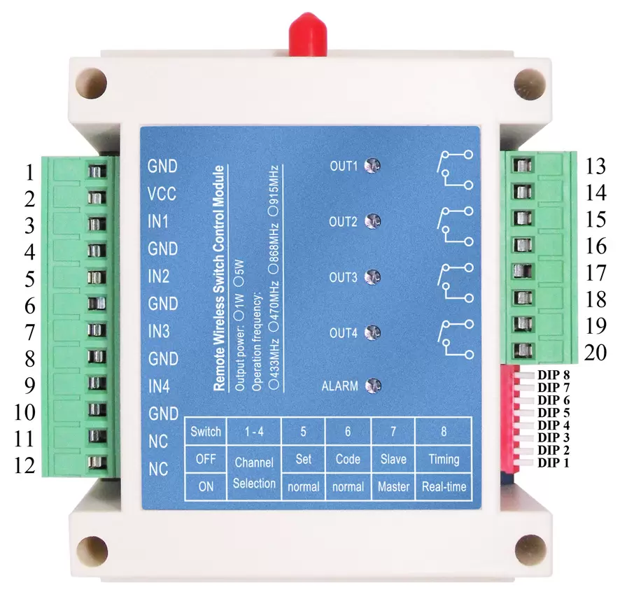 Pin definition of wireless switch module SK509