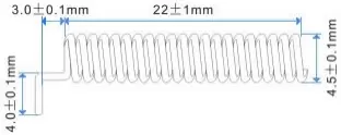 Dimensions of 433MHz Spring Antenna SW433-TH22