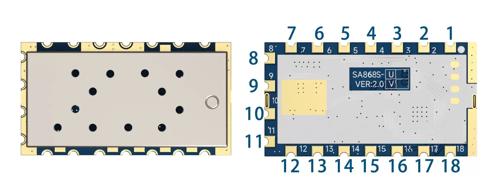 Pin definition of wireless module SA868S