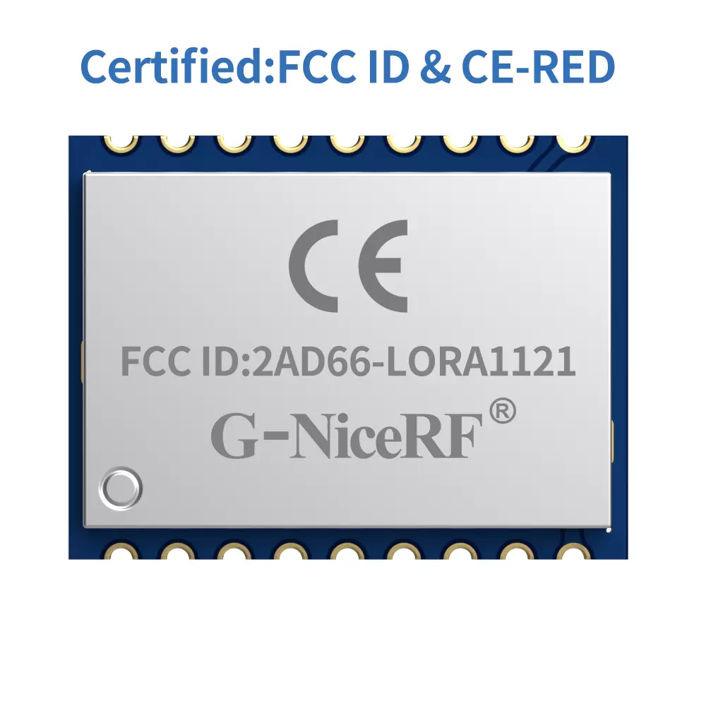 LoRa1121:FCC ID & CE-RED Certified Sub-GHz and 2.4GHz dual-band communication module