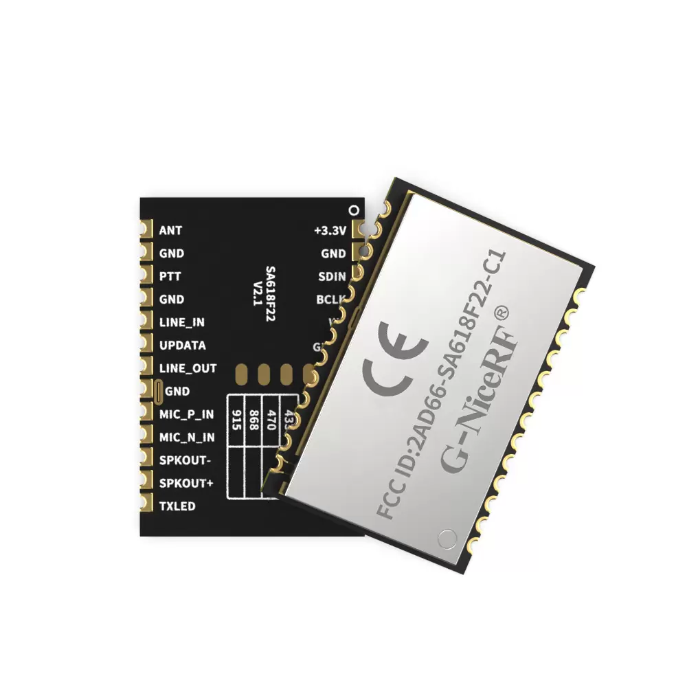 SA618F22-C1: FCC ID & CE-RED Certified  Wireless Digital And Audio All-In-One Full-Duplex Transmission Module