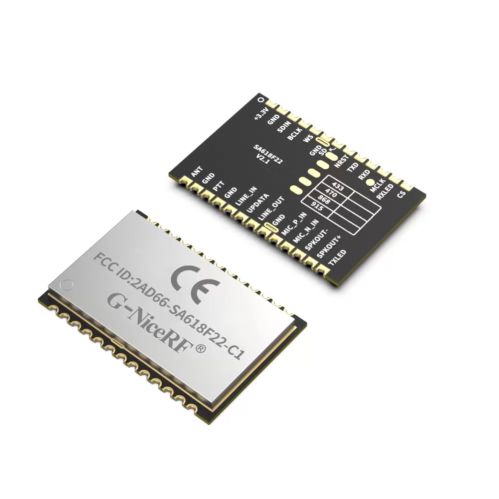 SA618F22-C1: FCC ID & CE-RED Certified  Wireless Digital And Audio All-In-One Full-Duplex Transmission Module