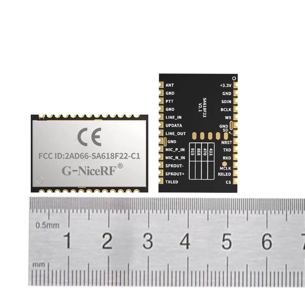 SA618F22-C1: FCC ID & CE-RED Certified  Wireless Digital And Audio All-In-One Full-Duplex Transmission Module