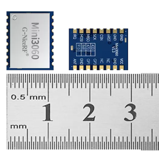 Mini3060: 100mW Wireless transceiver module Ultra-compact size