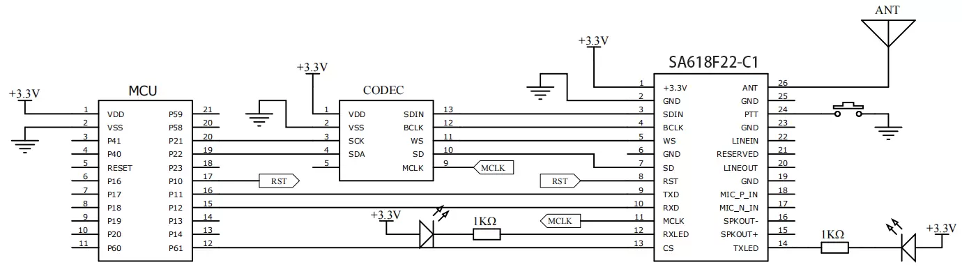 IIS input and output application circuit