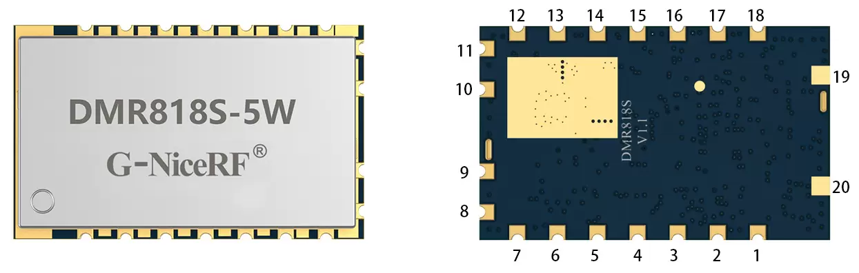 DMR对讲模块DMR818S-5W脚位定义