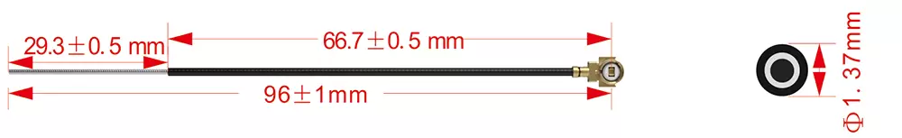 Mechanical sizes of IPEX Antenna SW2400-IPEX