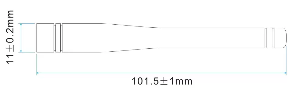 The size of the rod-shaped antenna SW450-WT100DN