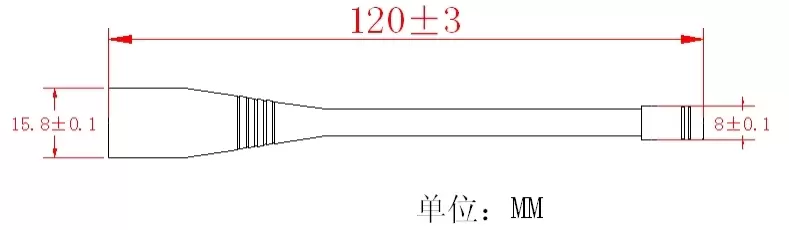 Mechanical dimensions of GPRS antenna SWGPRS-ZT120