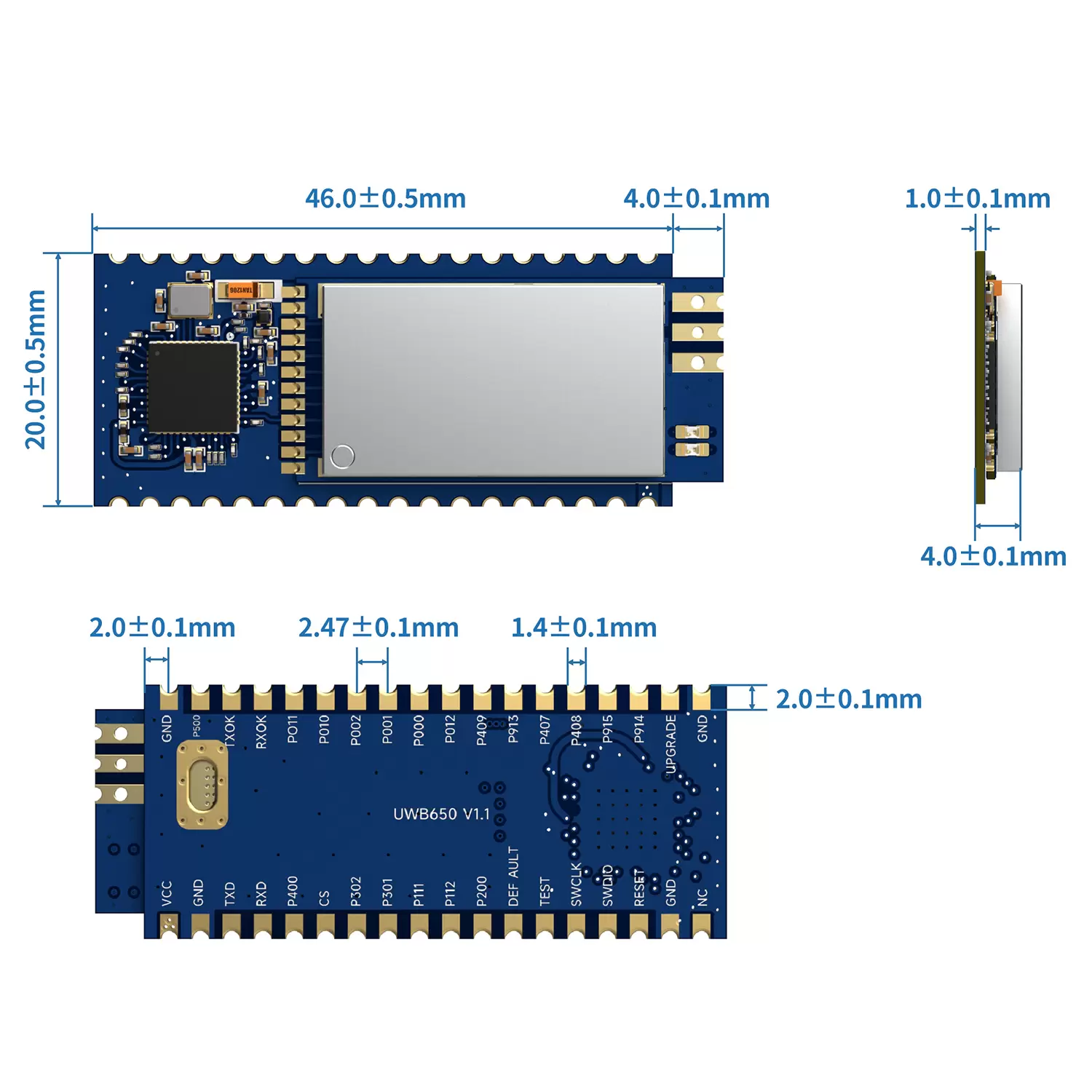 UWB650:High-Precision Ranging & Indoor Positioning UWB Module AES128 Encryption