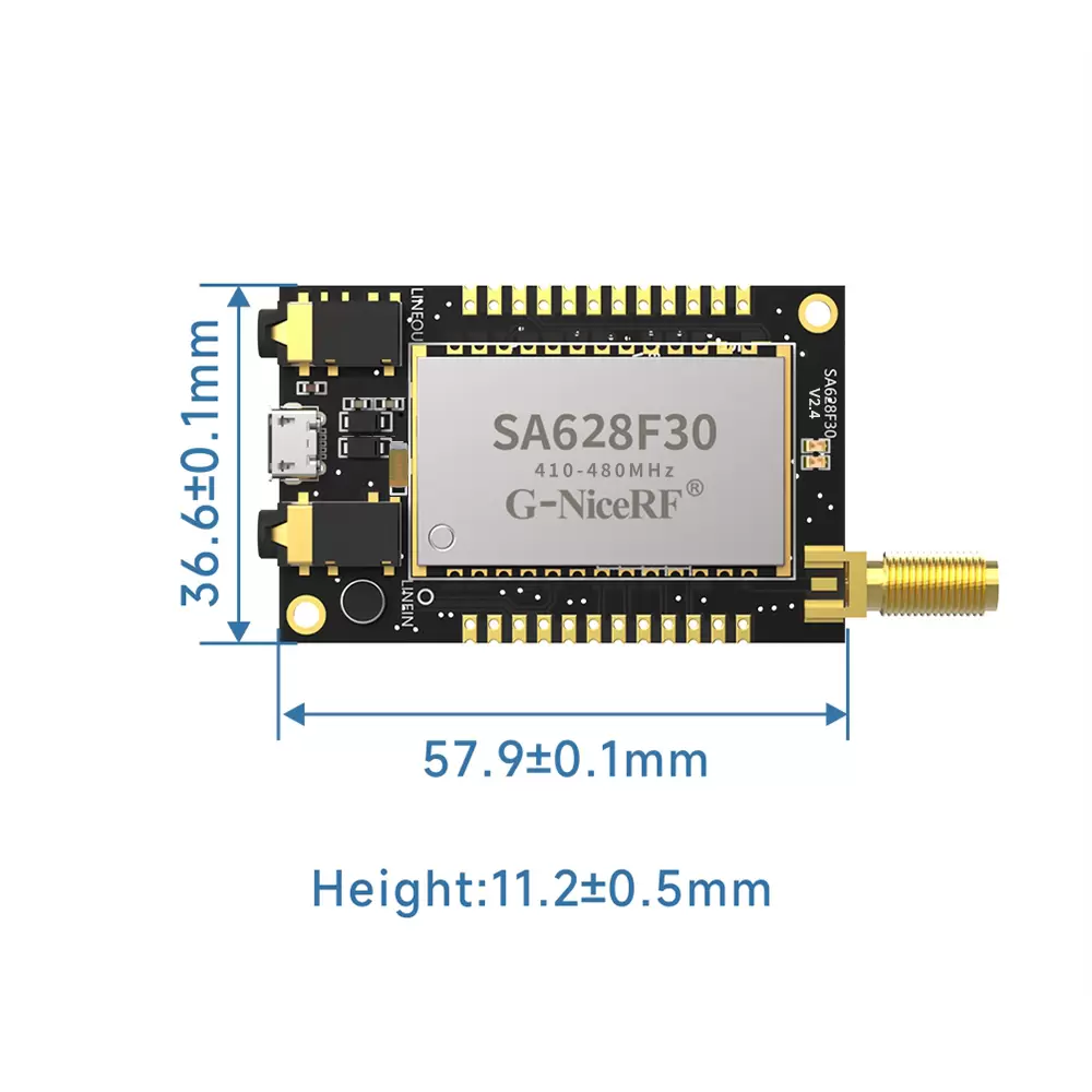 SA628F30 : 1W Long Range Full Duplex 16K Sampling Rate Wireless Audio Module