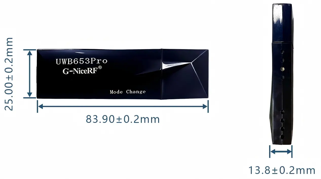 UWB653Pro module dimensions and USB adapter board size